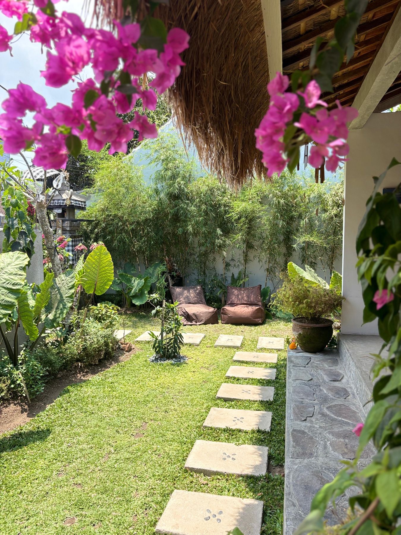 Rumah Jambu's flowering garden