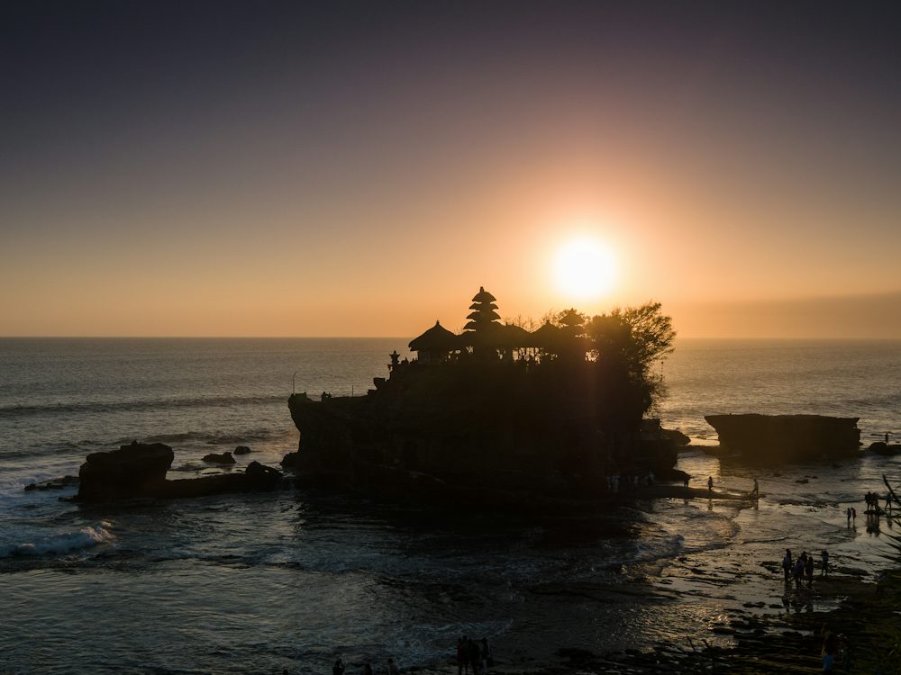 Tanah Lot temple at sunset